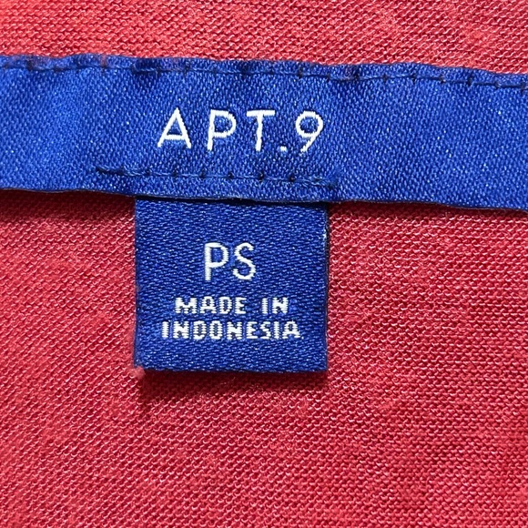 Apt. 9 popover top Orange Flutter Sleeve Asymmetrical Blouse Size SP - Picture 7 of 8